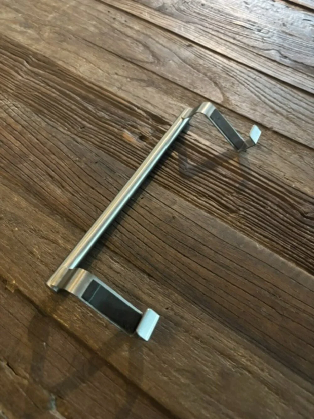 Over-the-cabinet towel hook - sleek, silver tone - SALE!
